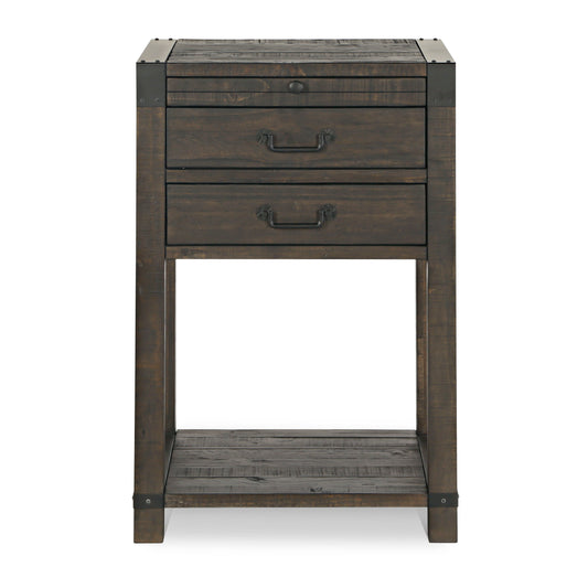 Abington - 2 Drawer Open Nightstand - Weathered Charcoal - Premium Accent Nightstands from Magnussen Furniture - Just $659! Shop now at brett interiors