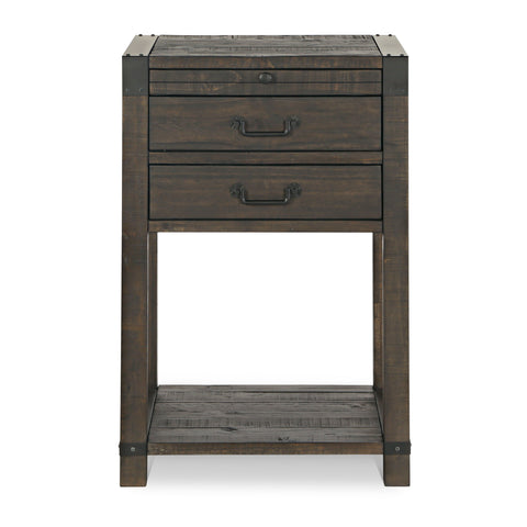 Abington - 2 Drawer Open Nightstand - Weathered Charcoal - Premium Accent Nightstands from Magnussen Furniture - Just $659! Shop now at brett interiors