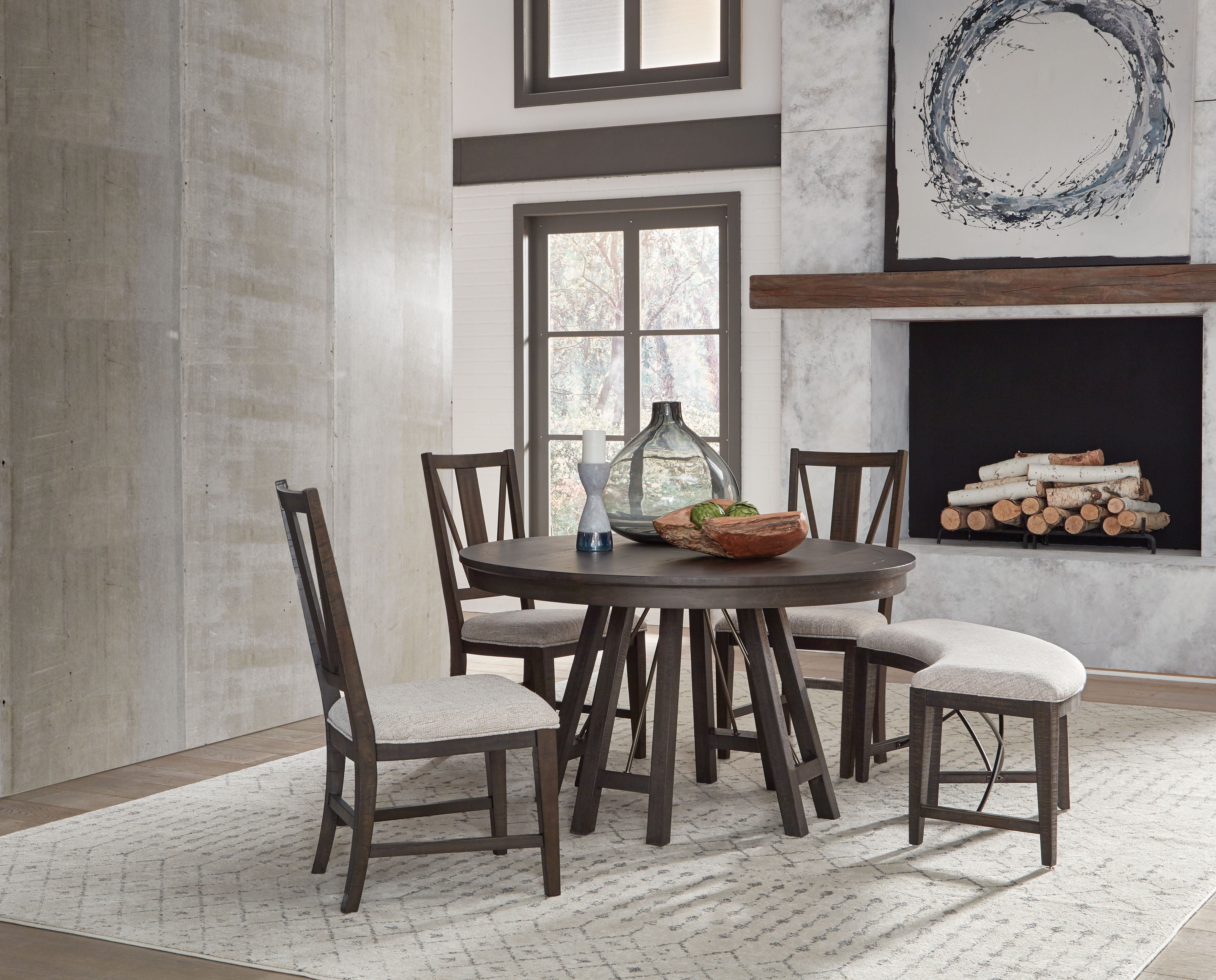 Westley Falls - Dining Side Chair With Upholstered Seat (Set of 2) - Graphite - Premium Chair Sets from Magnussen Furniture - Just $580! Shop now at brett interiors