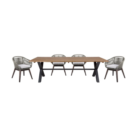 Glendora Tutti Frutti - Outdoor Patio Live Edge Dining Set - Premium 5 Piece Outdoor Sets from Armen Living - Just $4345! Shop now at brett interiors