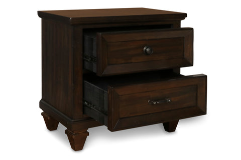 Sevilla - Nightstand - Walnut - Premium Nightstands w/ Charging Stations from New Classic - Just $400! Shop now at brett interiors