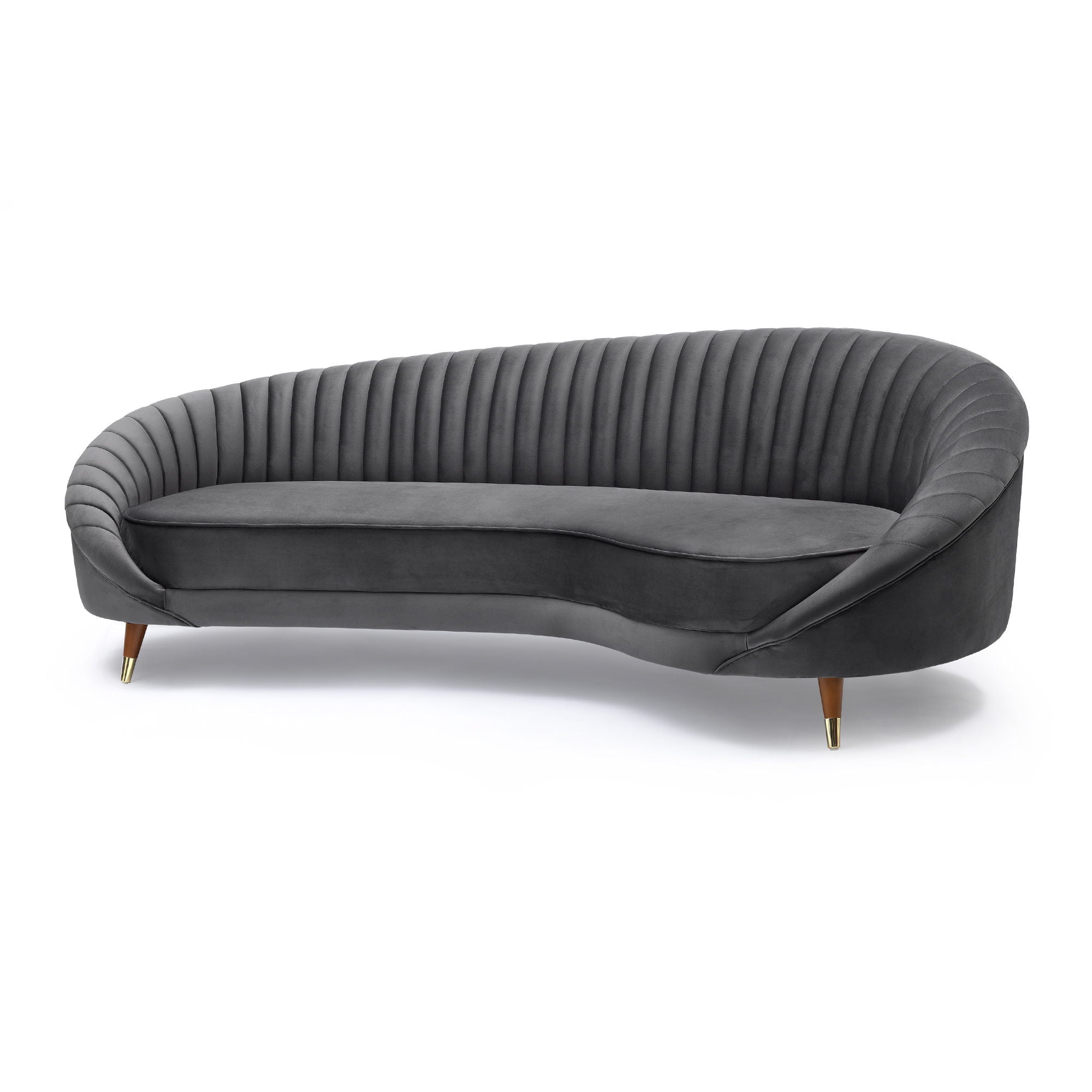 Karisma - Curved Velvet Sofa - Premium Stationary Sofas from Armen Living - Just $1965! Shop now at brett interiors