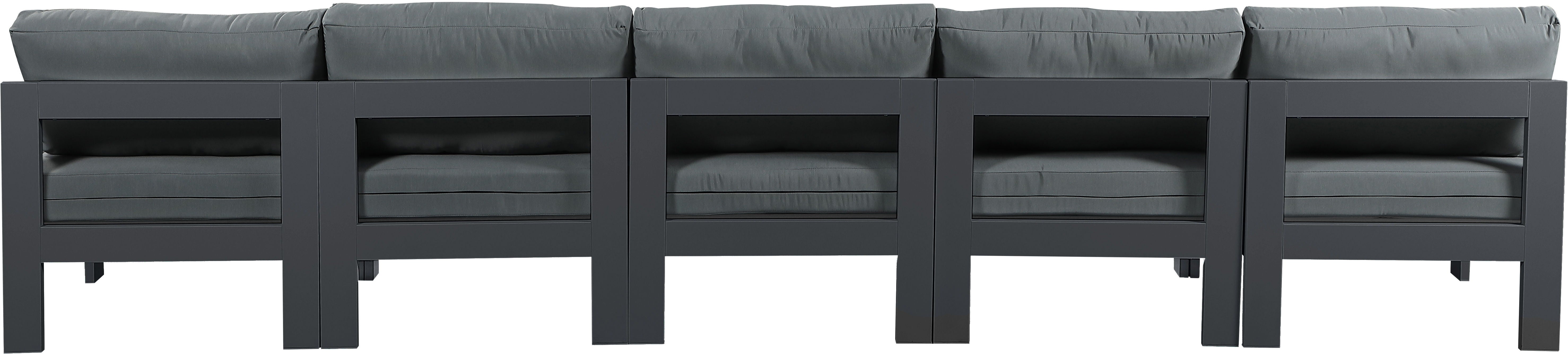 Nizuc - Outdoor Patio Modular Sofa Armless - Grey - Premium Sofas from Meridian Furniture - Just $4312.50! Shop now at brett interiors