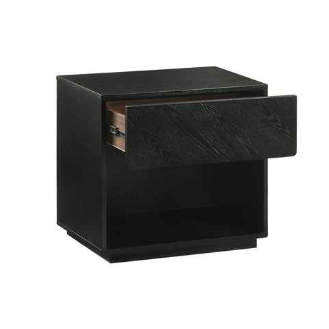 Petra - 1 Drawer Wood Nightstand - Black - Premium Accent Nightstands from Armen Living - Just $377.50! Shop now at brett interiors