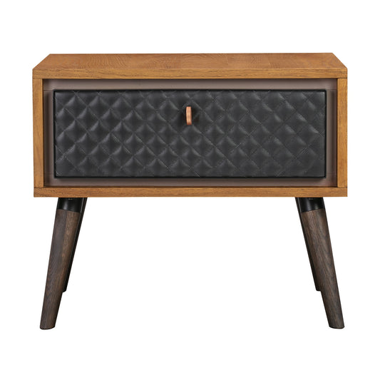 Coco - Rustic Single Drawer Oak Nightstand - Black - Premium Accent Nightstands from Armen Living - Just $425! Shop now at brett interiors