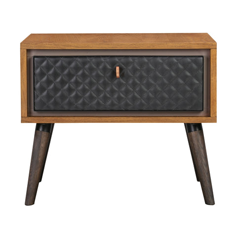 Coco - Rustic Single Drawer Oak Nightstand - Black - Premium Accent Nightstands from Armen Living - Just $425! Shop now at brett interiors