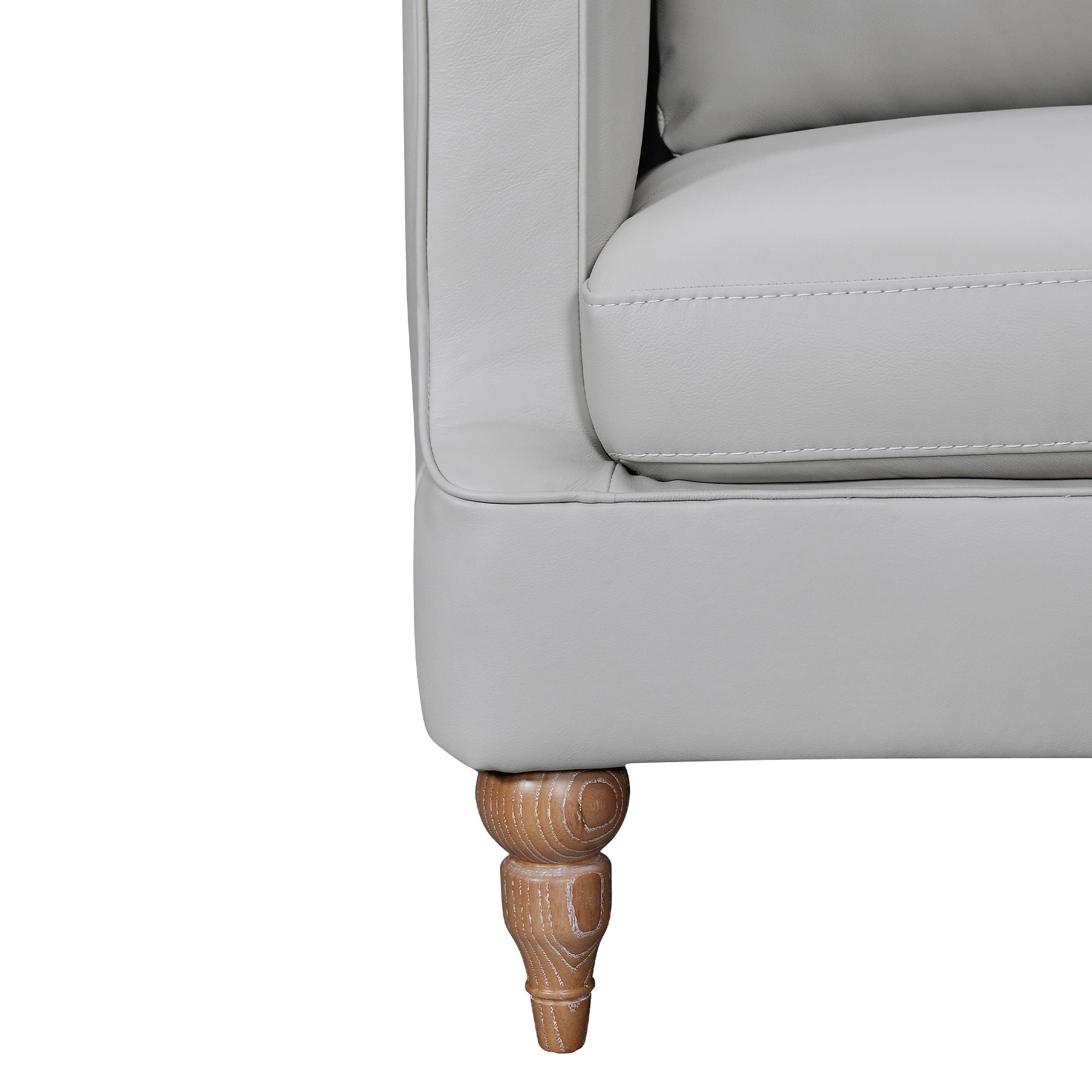 Vincenza - 85" Leather Sofa - Premium Stationary Sofas from Armen Living - Just $3940! Shop now at brett interiors