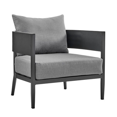 Menorca - 4 Piece Outdoor Aluminum & Outdoor Conversation Set - Dark Gray - Premium 4 Piece Outdoor Sets from Armen Living - Just $6017.50! Shop now at brett interiors