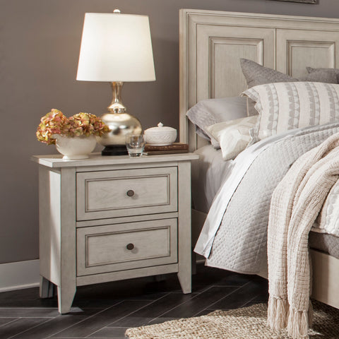 Raelynn - 2 Drawer Nightstand - Weathered White - Premium Accent Nightstands from Magnussen Furniture - Just $500! Shop now at brett interiors
