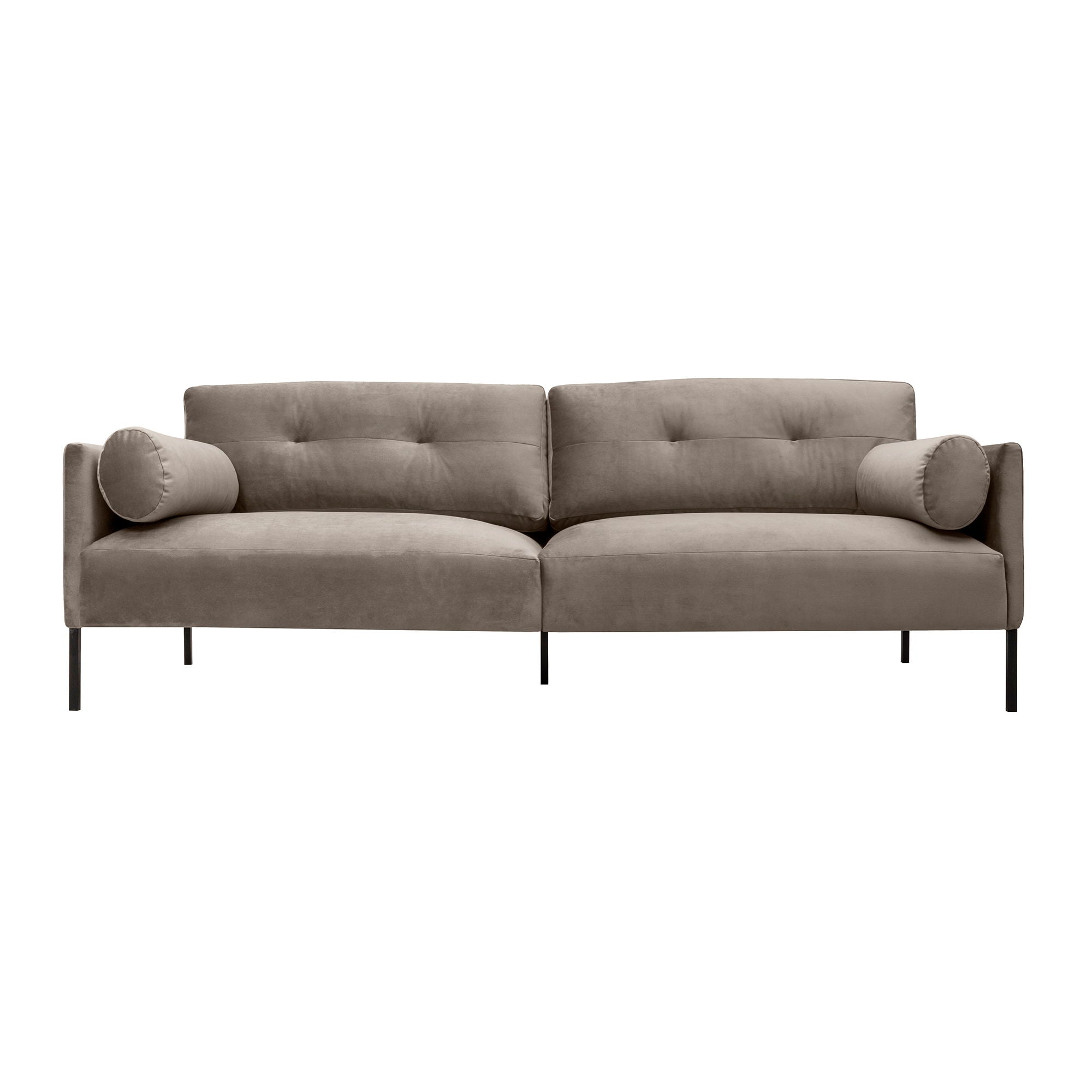 Michalina - 84" Fabric Sofa With Black Metal Legs - Premium Stationary Sofas from Armen Living - Just $1932.50! Shop now at brett interiors