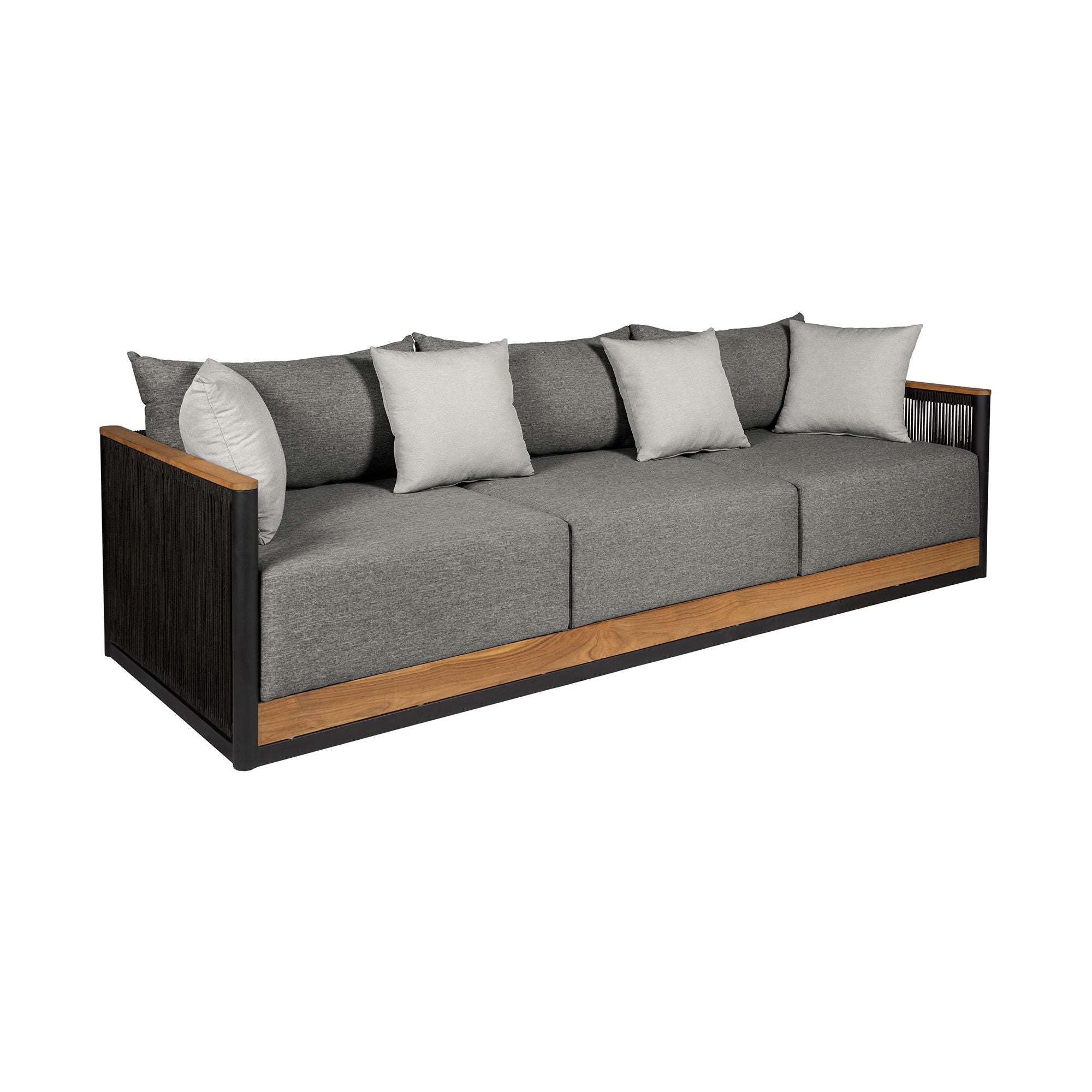Artesia - Outdoor Patio 4 Piece Conversation Set - Teak / Dark Gray - Premium 4 Piece Outdoor Sets from Armen Living - Just $6277.50! Shop now at brett interiors