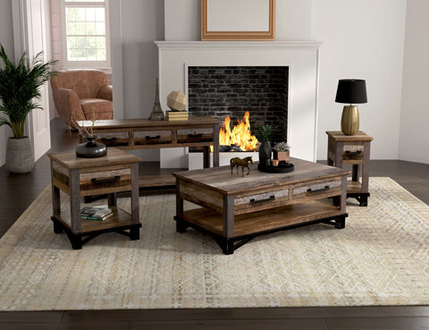 Loft Brown - Sofa Table With 2 Drawers - Two Tone Gray / Brown - Premium Sofa Tables from International Furniture Direct - Just $745! Shop now at brett interiors