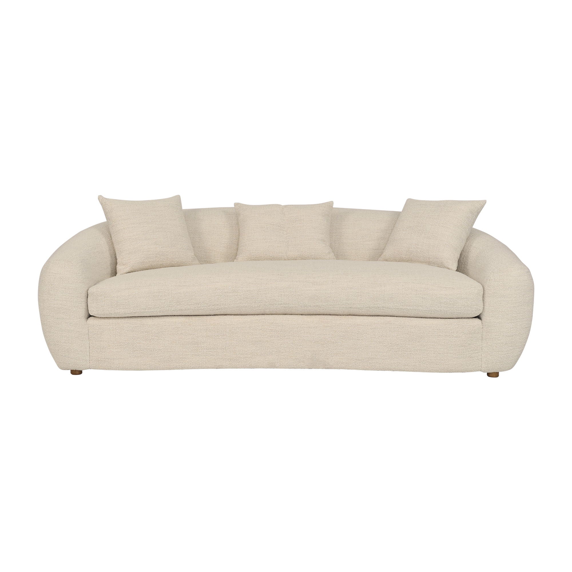 Molly - Upholstered Curved Sofa - Pearl - Premium Stationary Sofas from Armen Living - Just $2837.50! Shop now at brett interiors