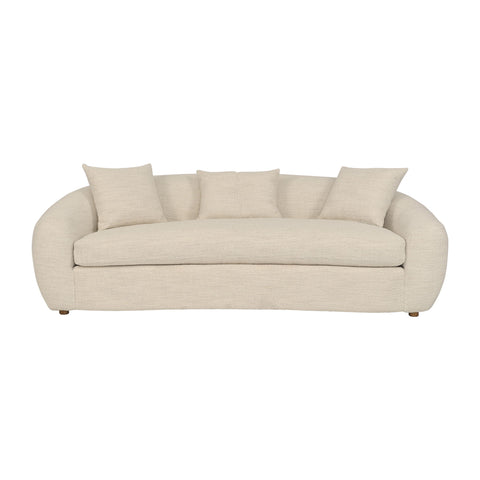 Molly - Upholstered Curved Sofa - Pearl - Premium Stationary Sofas from Armen Living - Just $2837.50! Shop now at brett interiors