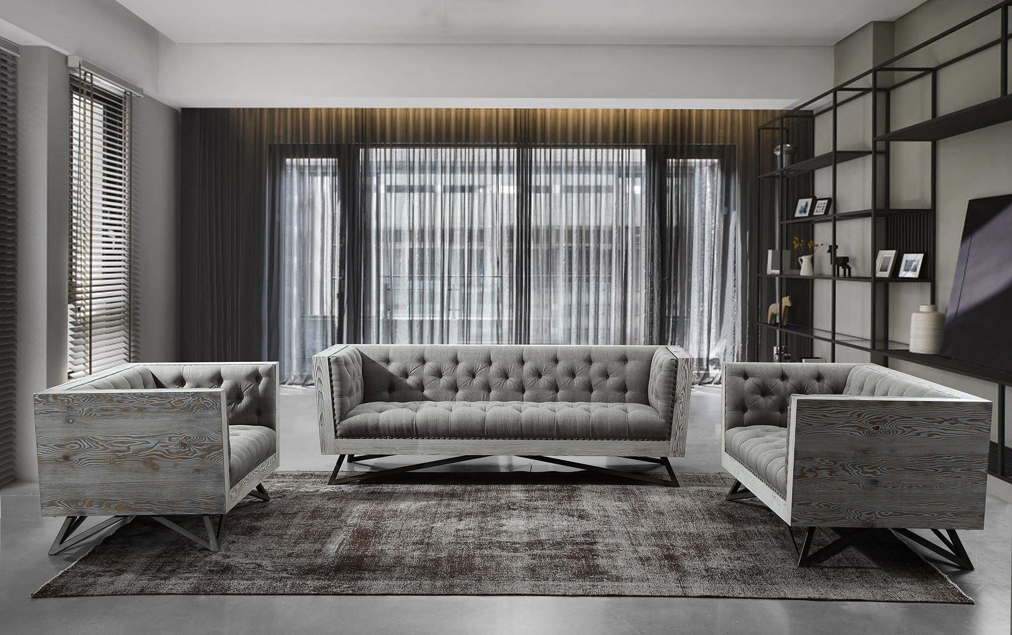 Regis - Contemporary Sofa - Premium Stationary Sofas from Armen Living - Just $2682.50! Shop now at brett interiors