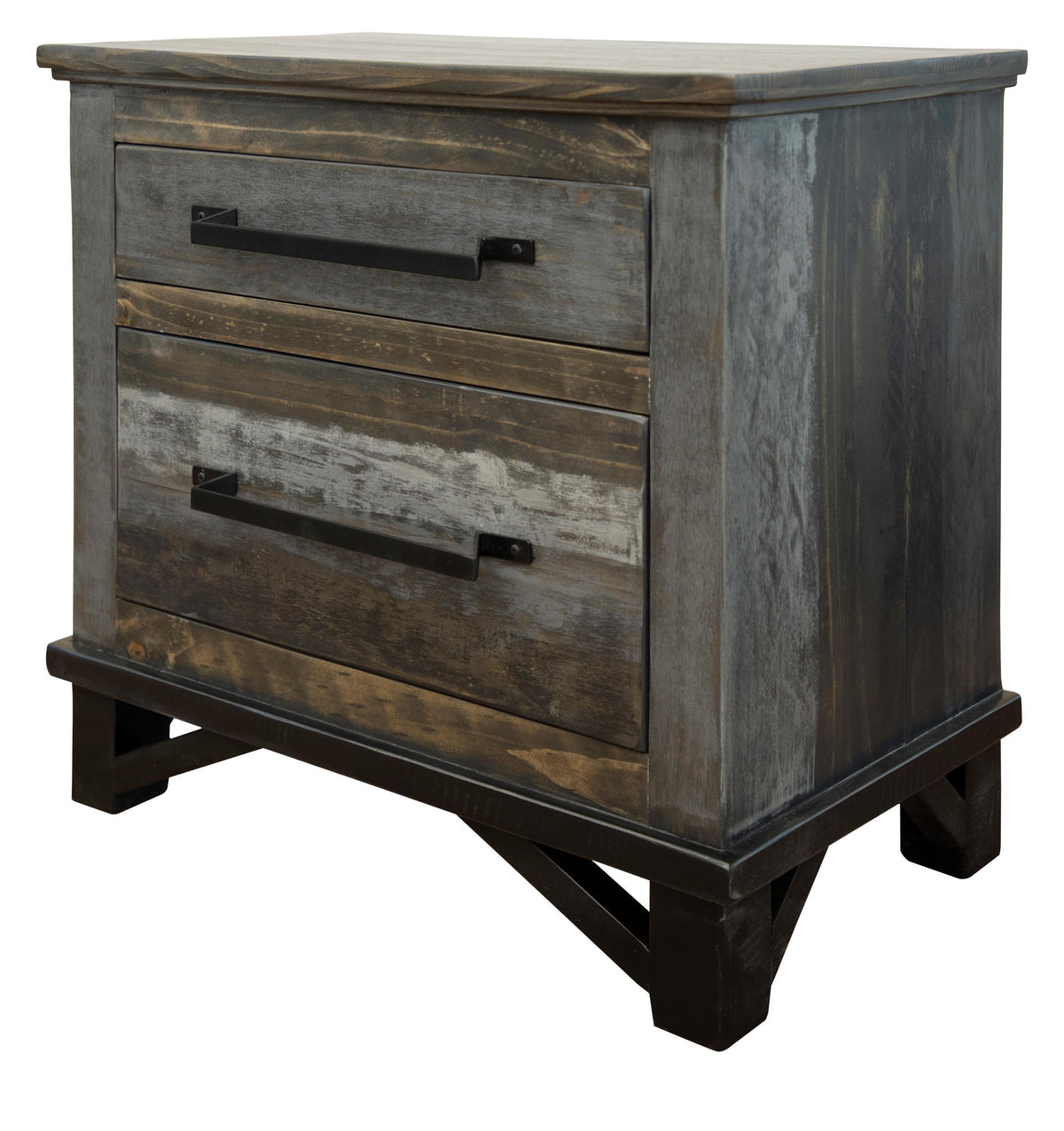 Loft Brown - 2 Drawer Nightstand - Two Tone Gray / Brown - Premium Accent Nightstands from International Furniture Direct - Just $497.50! Shop now at brett interiors