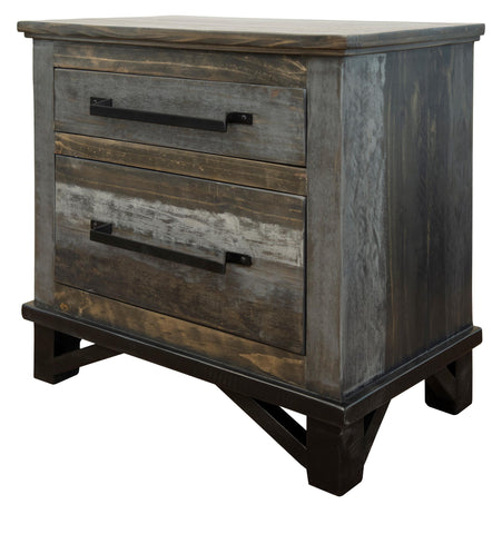 Loft Brown - 2 Drawer Nightstand - Two Tone Gray / Brown - Premium Accent Nightstands from International Furniture Direct - Just $497.50! Shop now at brett interiors