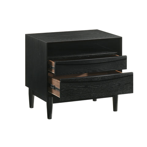 Artemio - 2 Drawer Wooden Nightstand With Shelf - Premium Accent Nightstands from Armen Living - Just $432.50! Shop now at brett interiors
