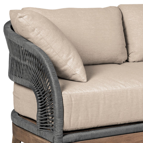 Orbit - Outdoor Patio Sofa - Weathered Eucalyptus / Taupe - Premium Sofas from Armen Living - Just $2487.50! Shop now at brett interiors