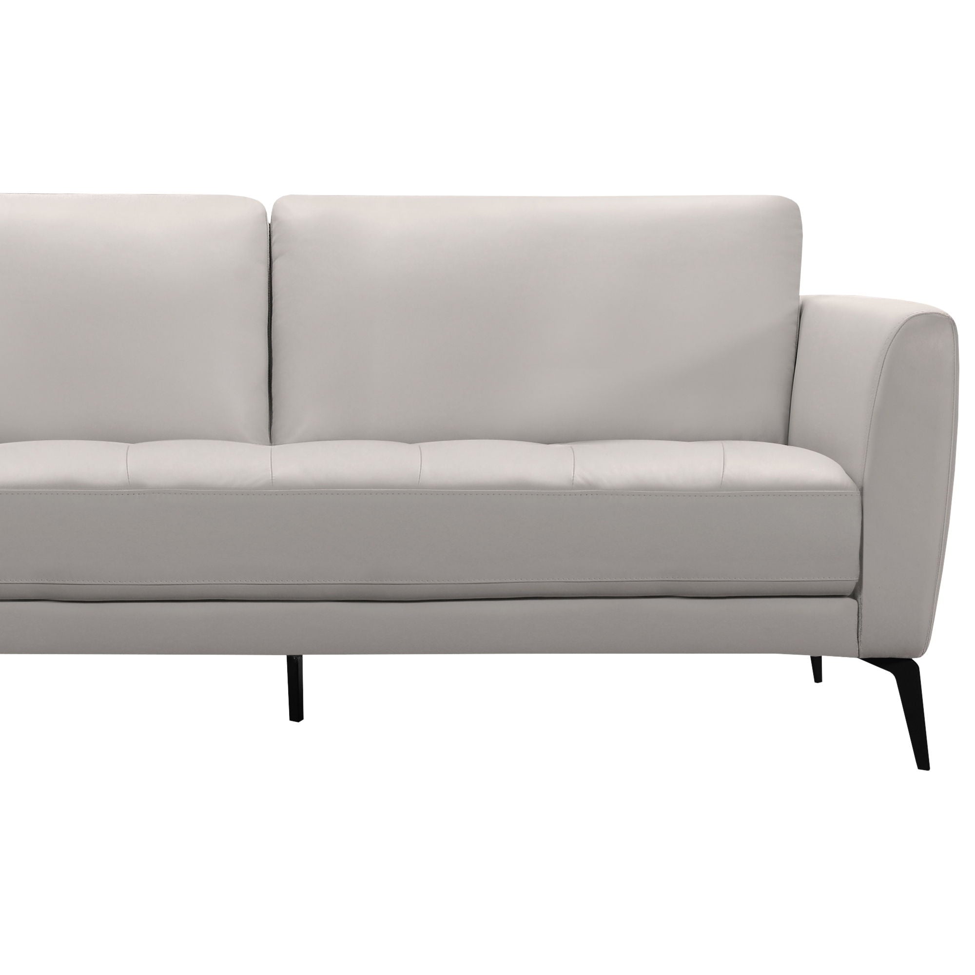 Hope - Contemporary Sofa Genuine Leather - Dove Gray / Black - Premium Stationary Sofas from Armen Living - Just $2910! Shop now at brett interiors