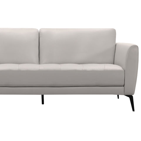 Hope - Contemporary Sofa Genuine Leather - Dove Gray / Black - Premium Stationary Sofas from Armen Living - Just $2910! Shop now at brett interiors