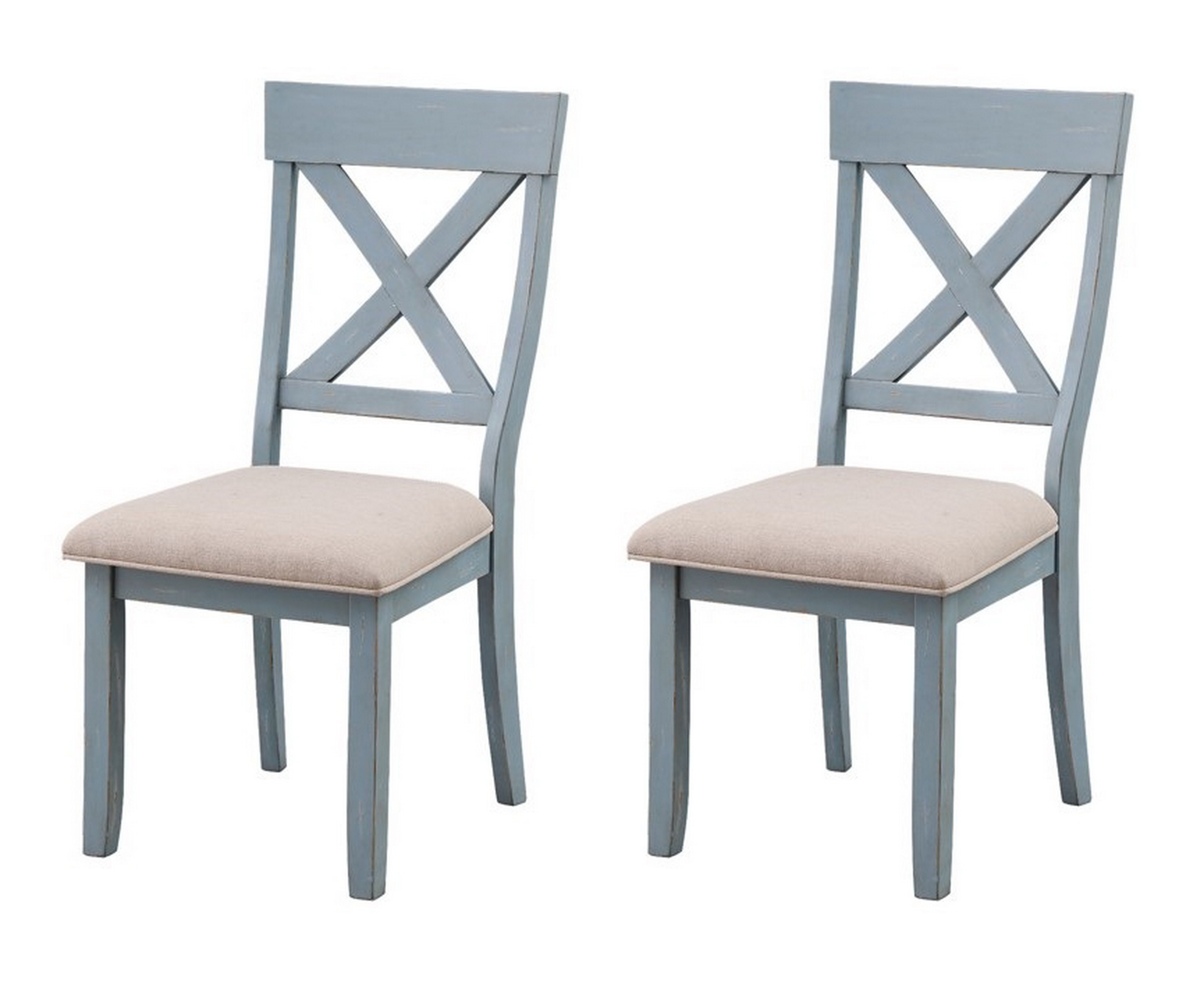 Bar Harbor - Crossed Back Upholstered Seat Dining Side Chairs (Set of 2) - Premium Chair Sets from Coast2Coast Home - Just $1485! Shop now at brett interiors