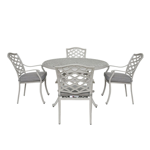 Stylish Outdoor Aluminum 5 Piece Round Dining Set - Premium 5 Piece Outdoor Sets from Gather Craft - Just $1761! Shop now at brett interiors