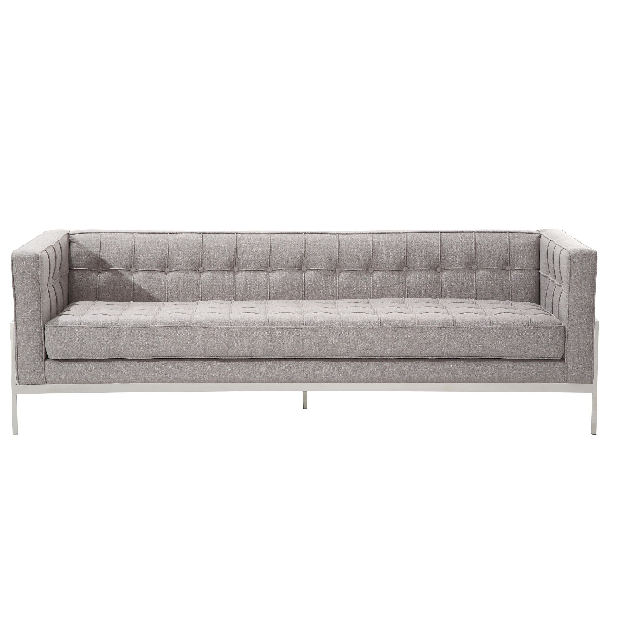 Andre - Contemporary Sofa - Gray Tweed - Premium Stationary Sofas from Armen Living - Just $2217.50! Shop now at brett interiors