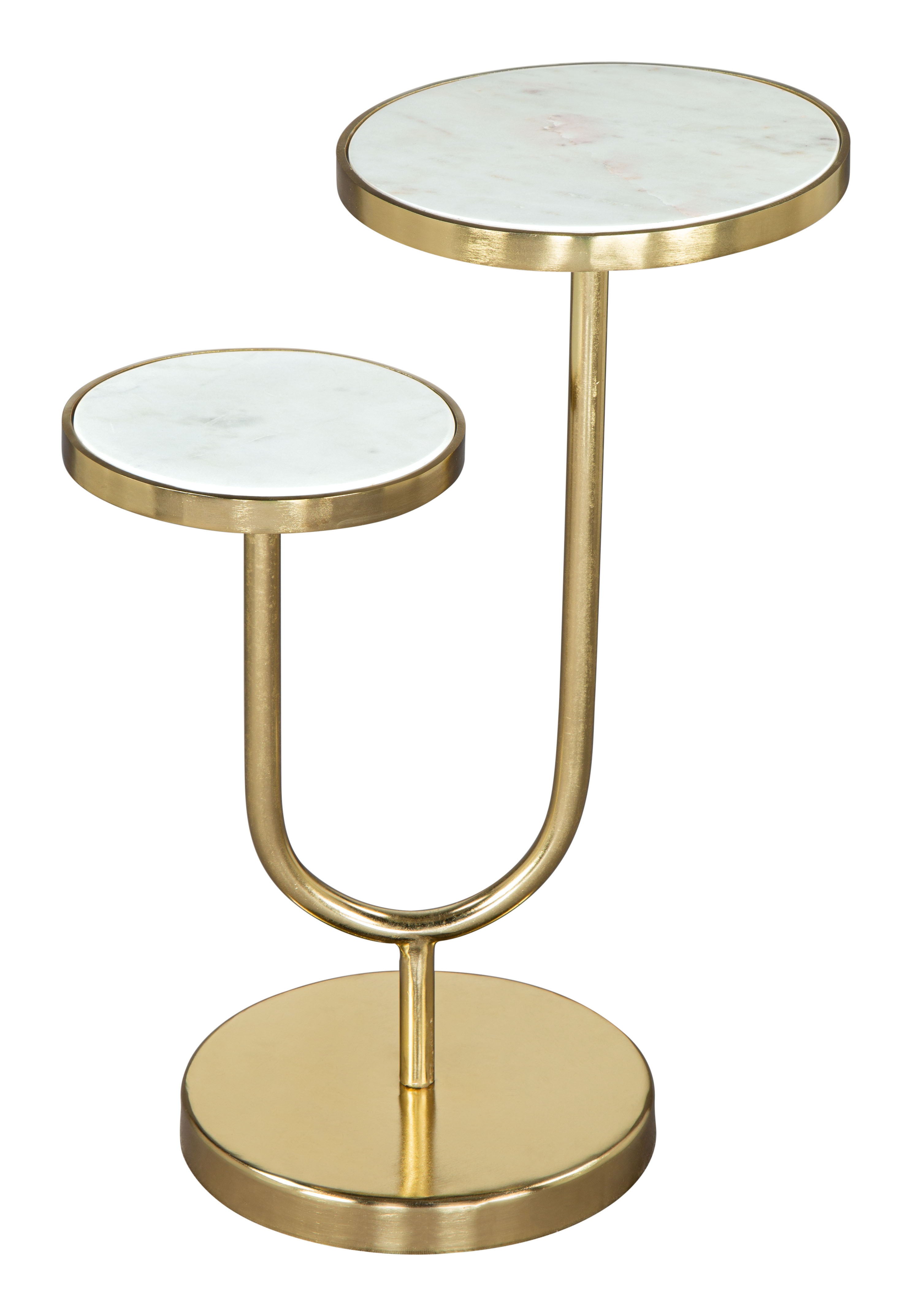 Marc - Side Table - White / Gold - Premium Chair Side Tables from Zuo Modern - Just $400! Shop now at brett interiors