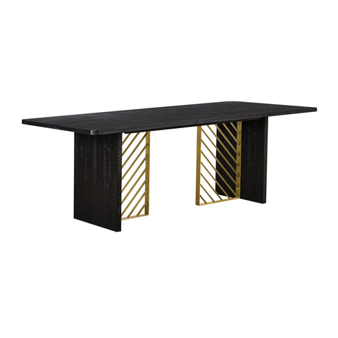 Monaco - Dining Table With Antique Brass Accent - Black - Premium Dining Tables from Armen Living - Just $1517.50! Shop now at brett interiors