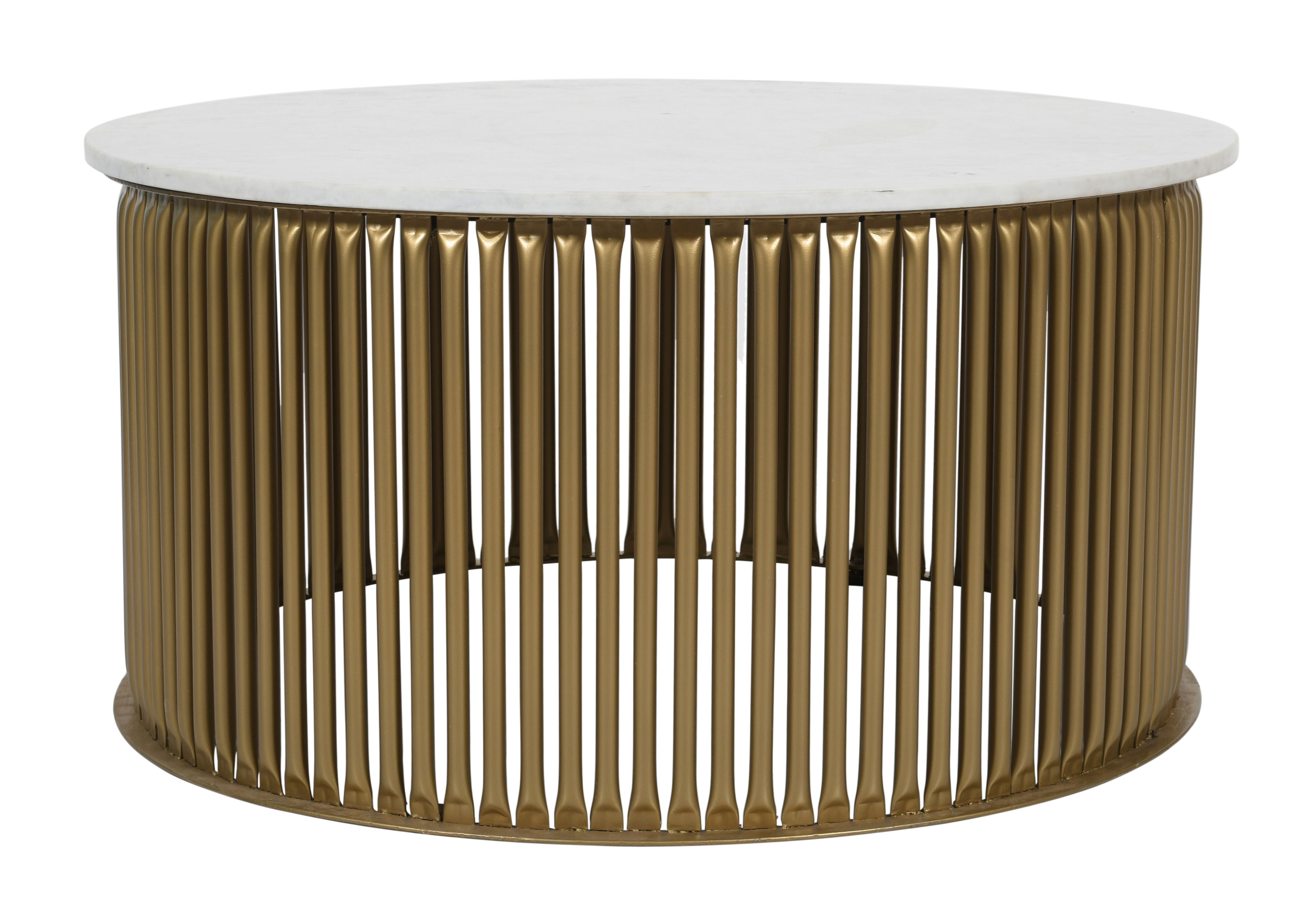 Bella - Cocktail Table - White / Goldtone - Premium Cocktail Tables from Coast2Coast Home - Just $1650! Shop now at brett interiors