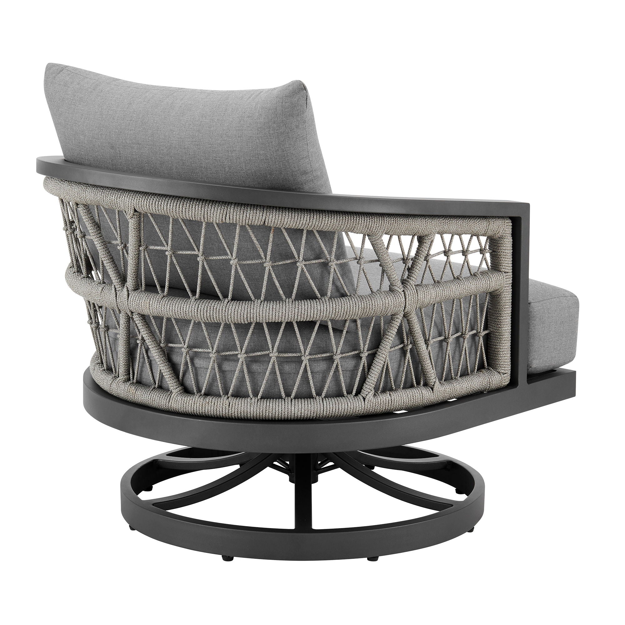 Zella - Outdoor Patio 3 Piece Swivel Seating Set - Light Gray - Premium 3 Piece Outdoor Sets from Armen Living - Just $3997.50! Shop now at brett interiors