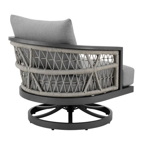 Zella - Outdoor Patio 3 Piece Swivel Seating Set - Light Gray - Premium 3 Piece Outdoor Sets from Armen Living - Just $3997.50! Shop now at brett interiors
