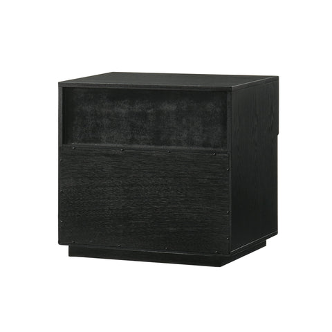 Petra - 1 Drawer Wood Nightstand - Black - Premium Accent Nightstands from Armen Living - Just $377.50! Shop now at brett interiors
