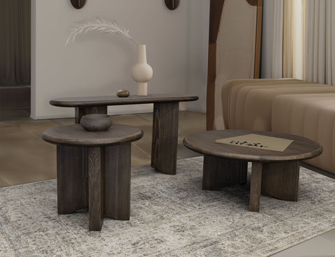Novus Lodge - Round Sofa Table - Dark Brown - Premium Sofa Tables from International Furniture Direct - Just $812.50! Shop now at brett interiors
